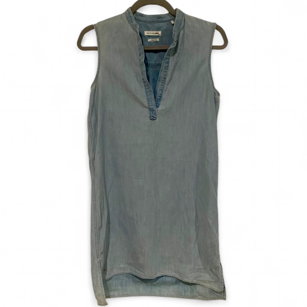 RAG & BONE JEAN NORFOLK CHAMBRAY LIGHTWEIGHT DENIM SLEEVELESS DRESS SIZE XS